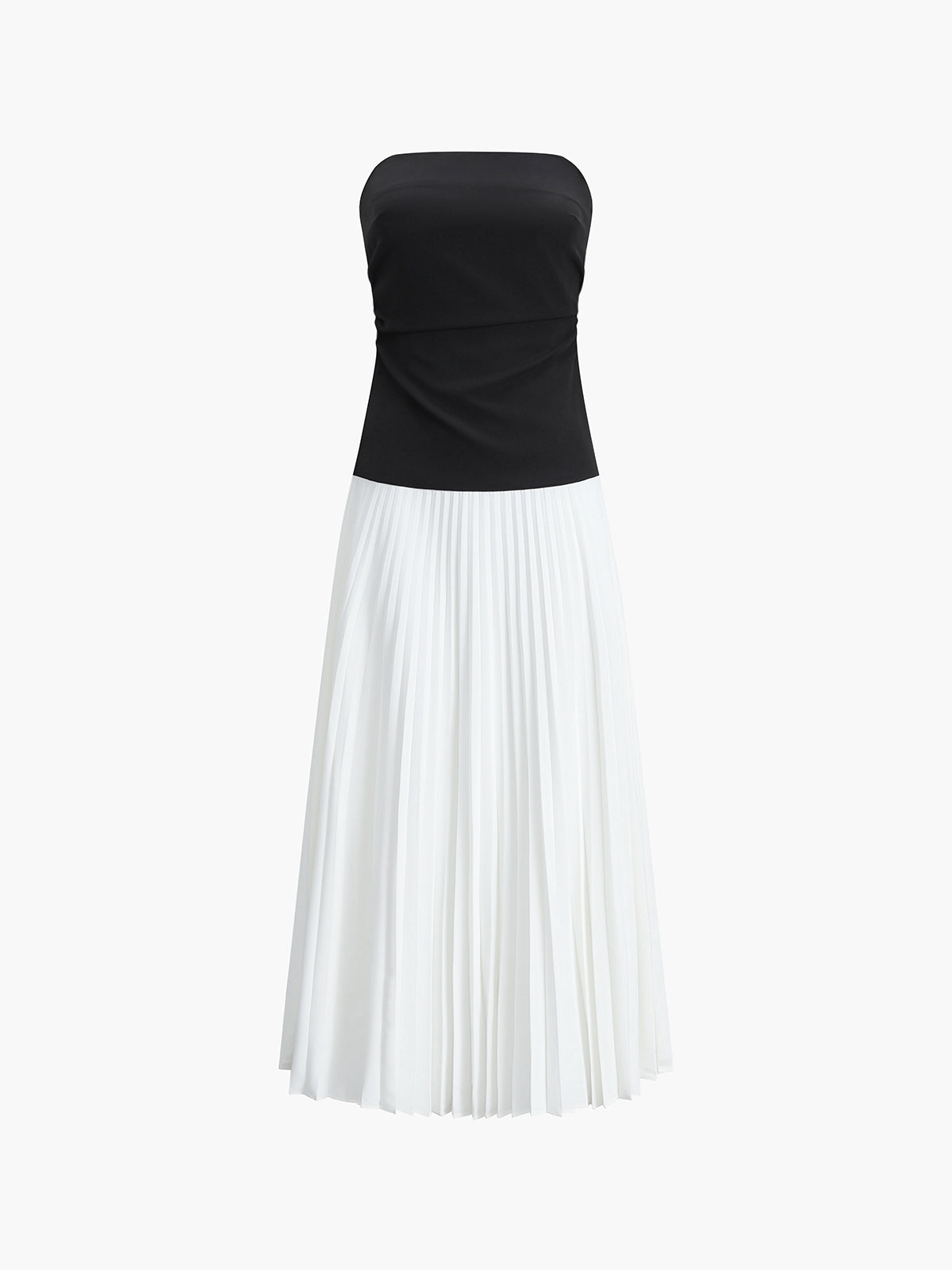 Women Strapless Pleated Midi Dress | Charlotte