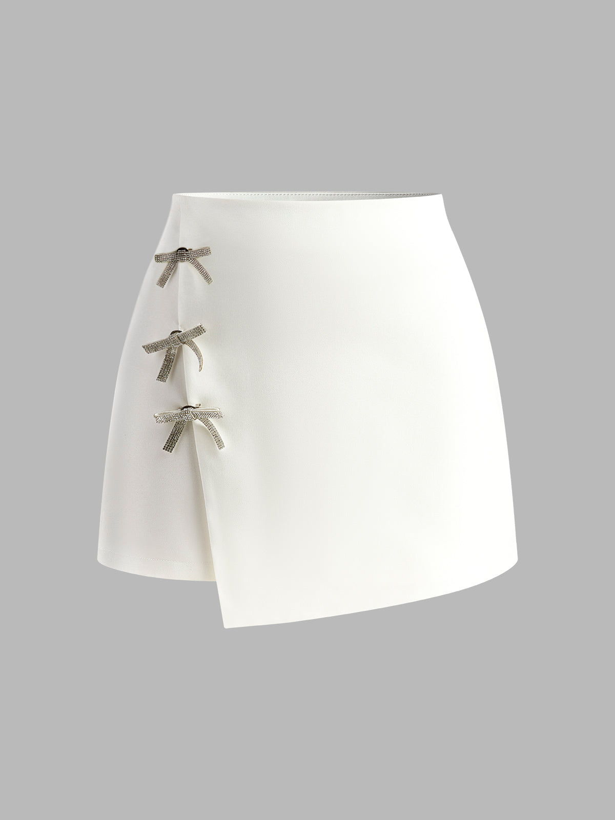 Women Elegant Bow-Embellished Asymmetric Skirt | Gabriella
