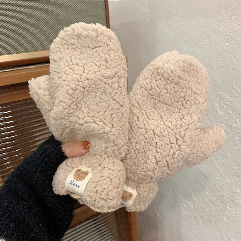 Women Fluffy Sherpa Mittens | Carla