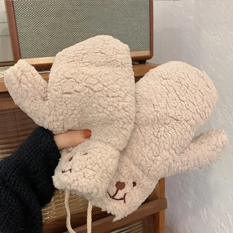 Women Fluffy Sherpa Mittens | Carla