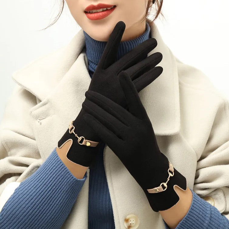 Women Elegant Chain-Detail Gloves | Mila