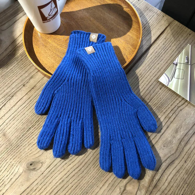 Women Ribbed Knit Winter Gloves | Nicole