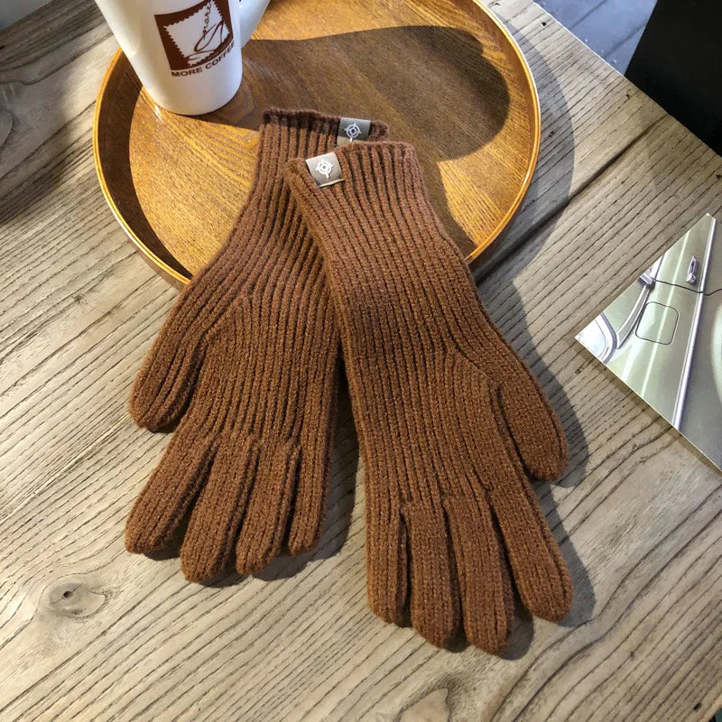 Women Ribbed Knit Winter Gloves | Nicole