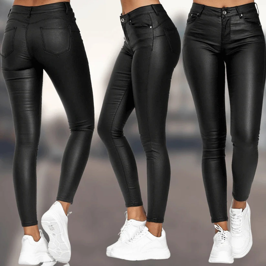 Bathilde | High Waist Leather Pants Women