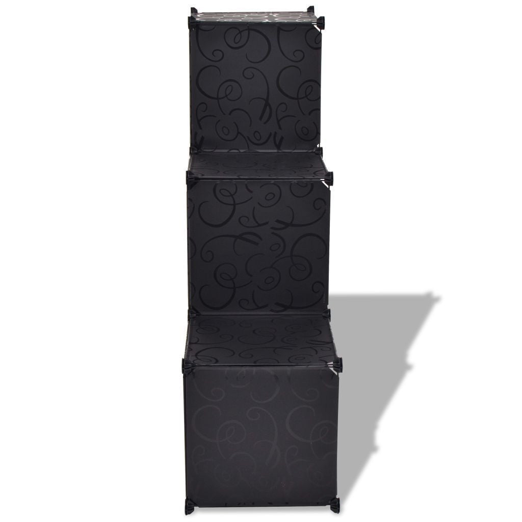Black 6-Cube Storage Organizer with Stepped Design - Versatile Shoe Rack and Bookshelf for Home Storage 2