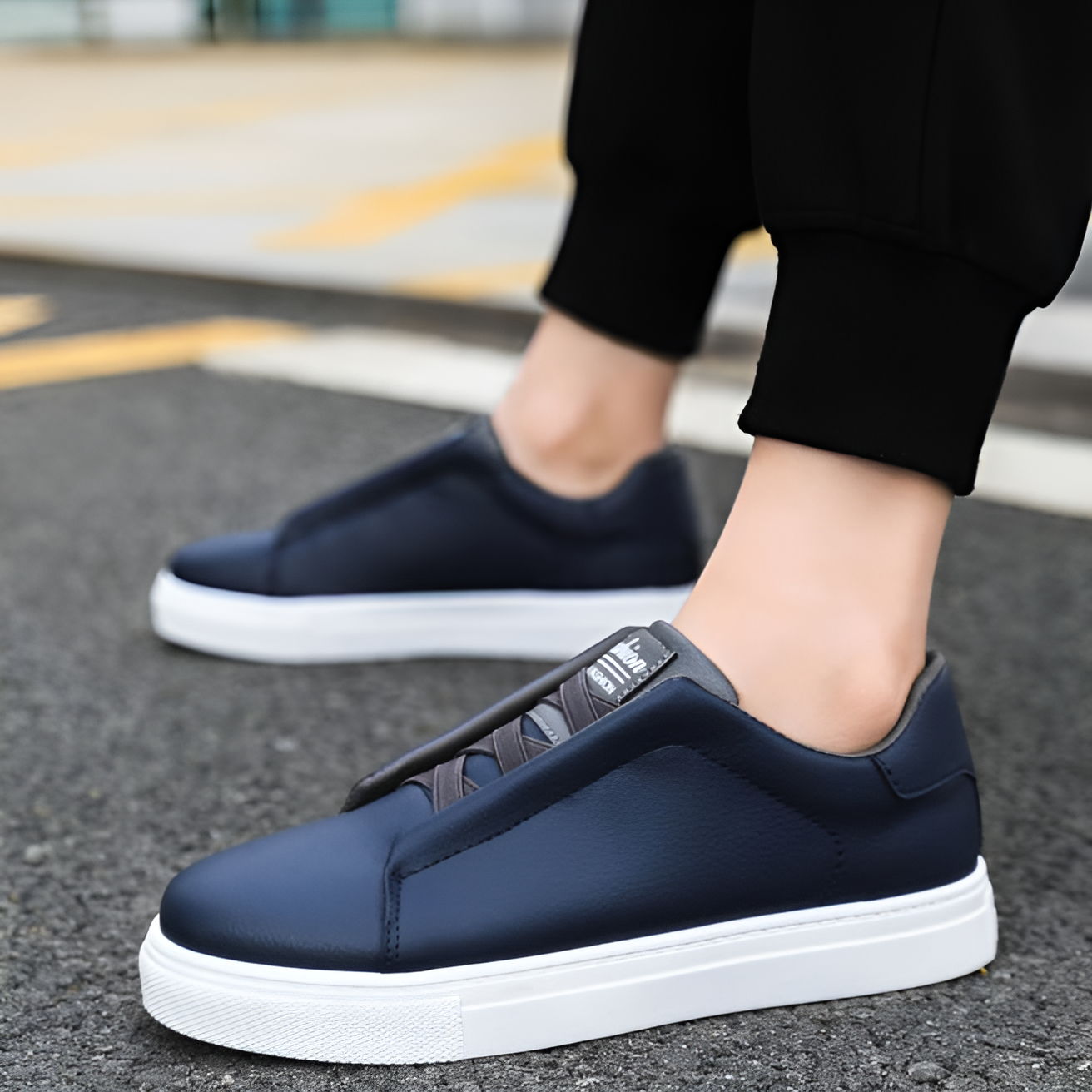 Men's Trainers White Vegan Leather | Colm-6