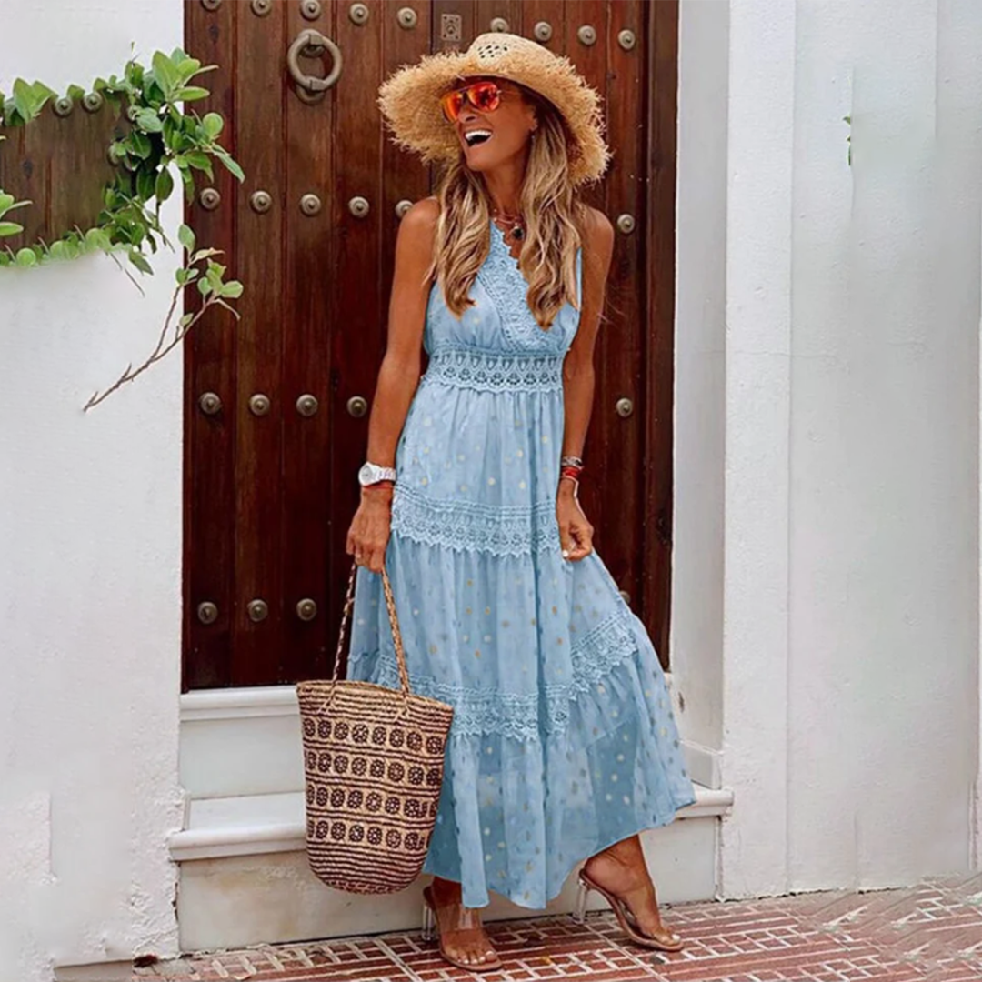 Women Boho Lace Maxi Dress | Sylvia
