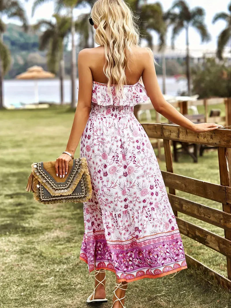 Women Boho Off-Shoulder Maxi Dress | Beatrix
