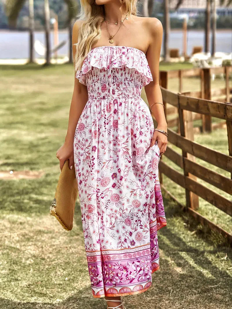 Women Boho Off-Shoulder Maxi Dress | Beatrix