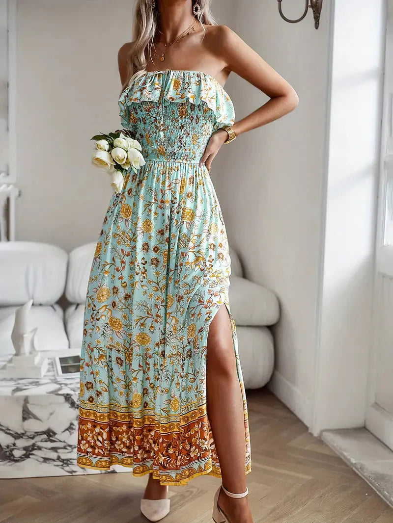 Women Boho Off-Shoulder Maxi Dress | Beatrix