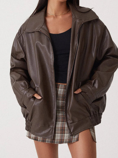 Women Oversized Zip Bomber Jacket | Zara