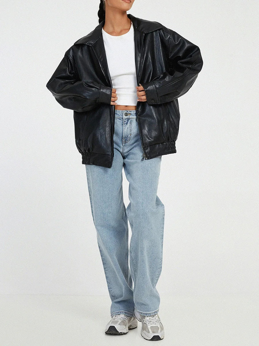 Women Oversized Zip Bomber Jacket | Zara