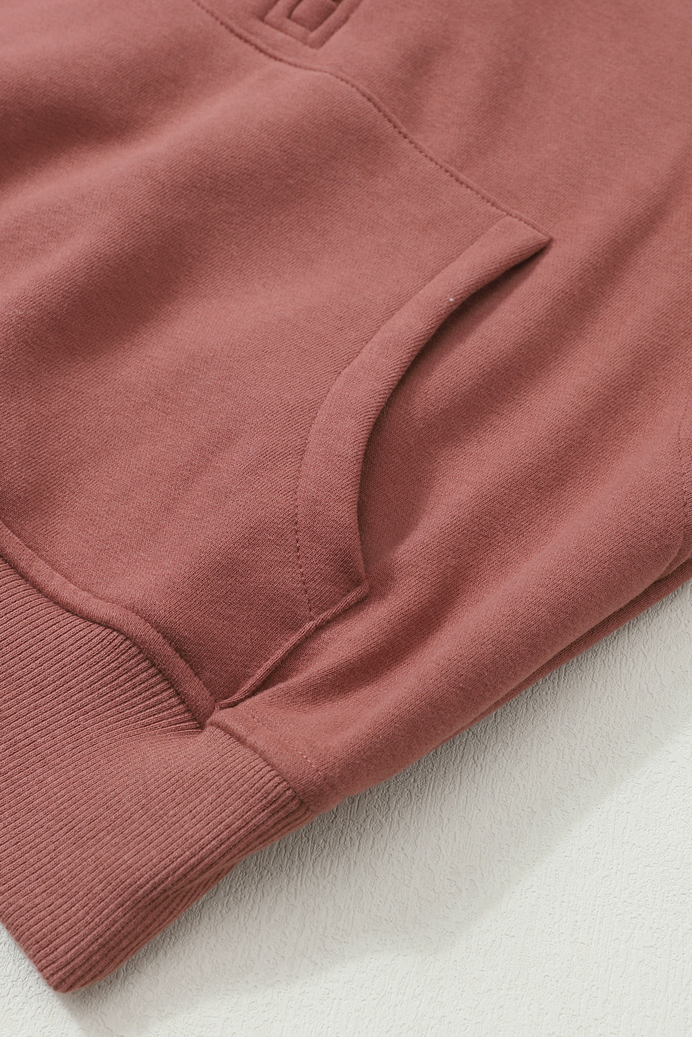 Brown Zip-Up Sweatshirt with Stand Collar and Thumbhole Sleeves – Casual Chic Design 7