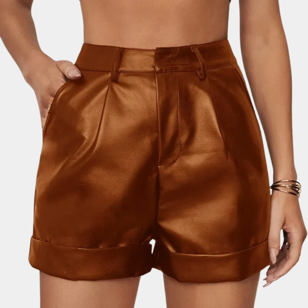 Women Pleated Satin Shorts | Alessia