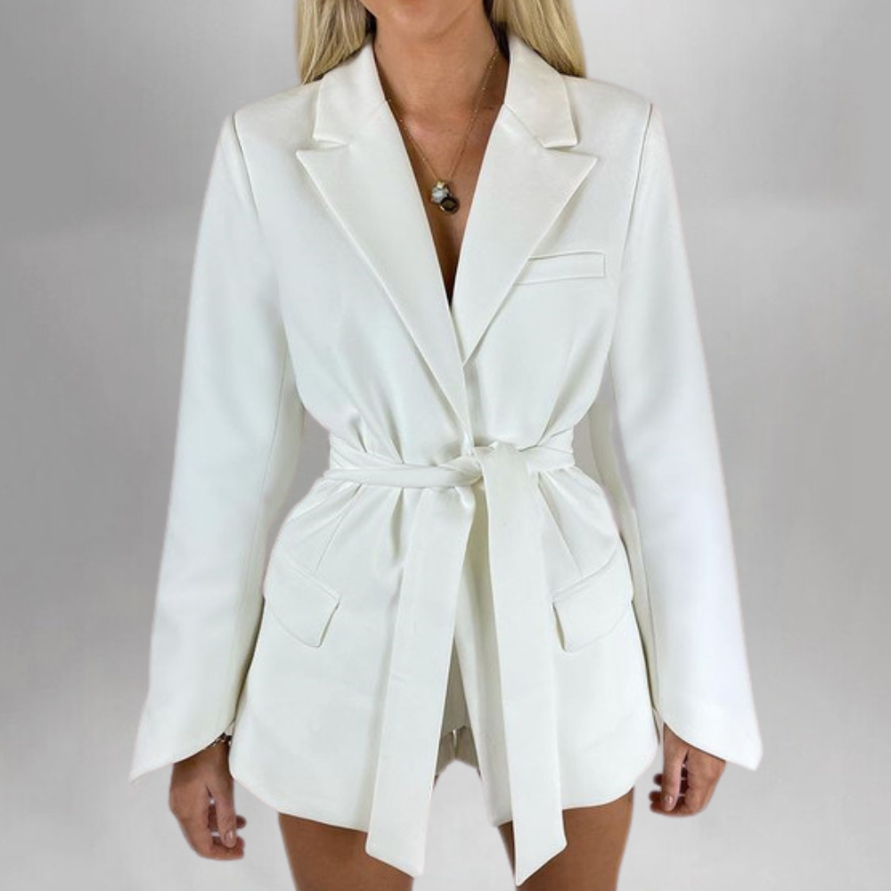Women Belted Blazer Dress | Reina