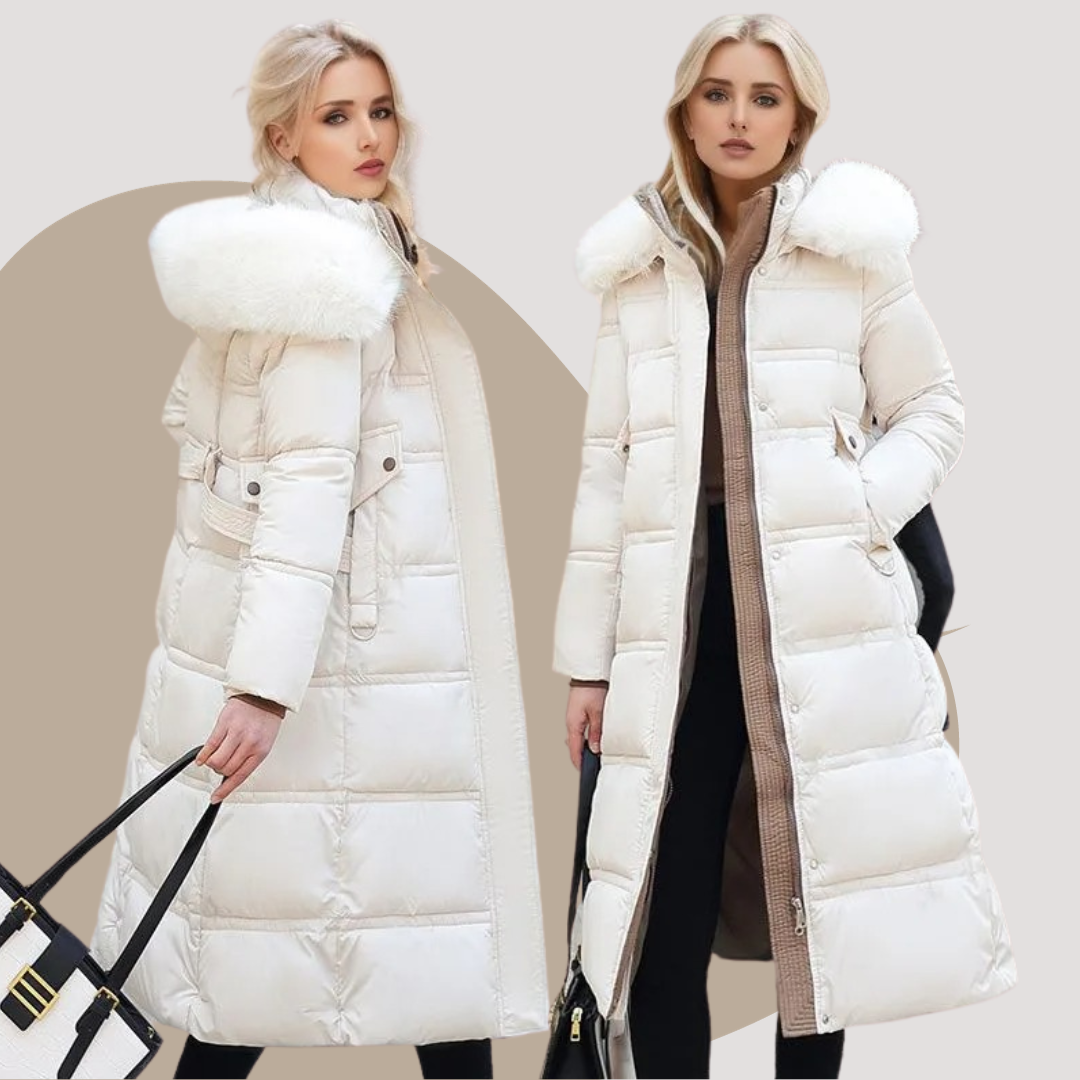Women Luxury Fur-Collar Long Puffer Coat | Kamilah