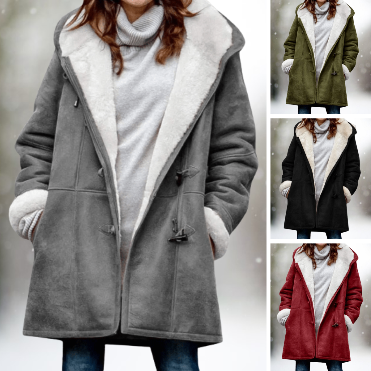 Faux Shearling Toggle Coat | Eiza