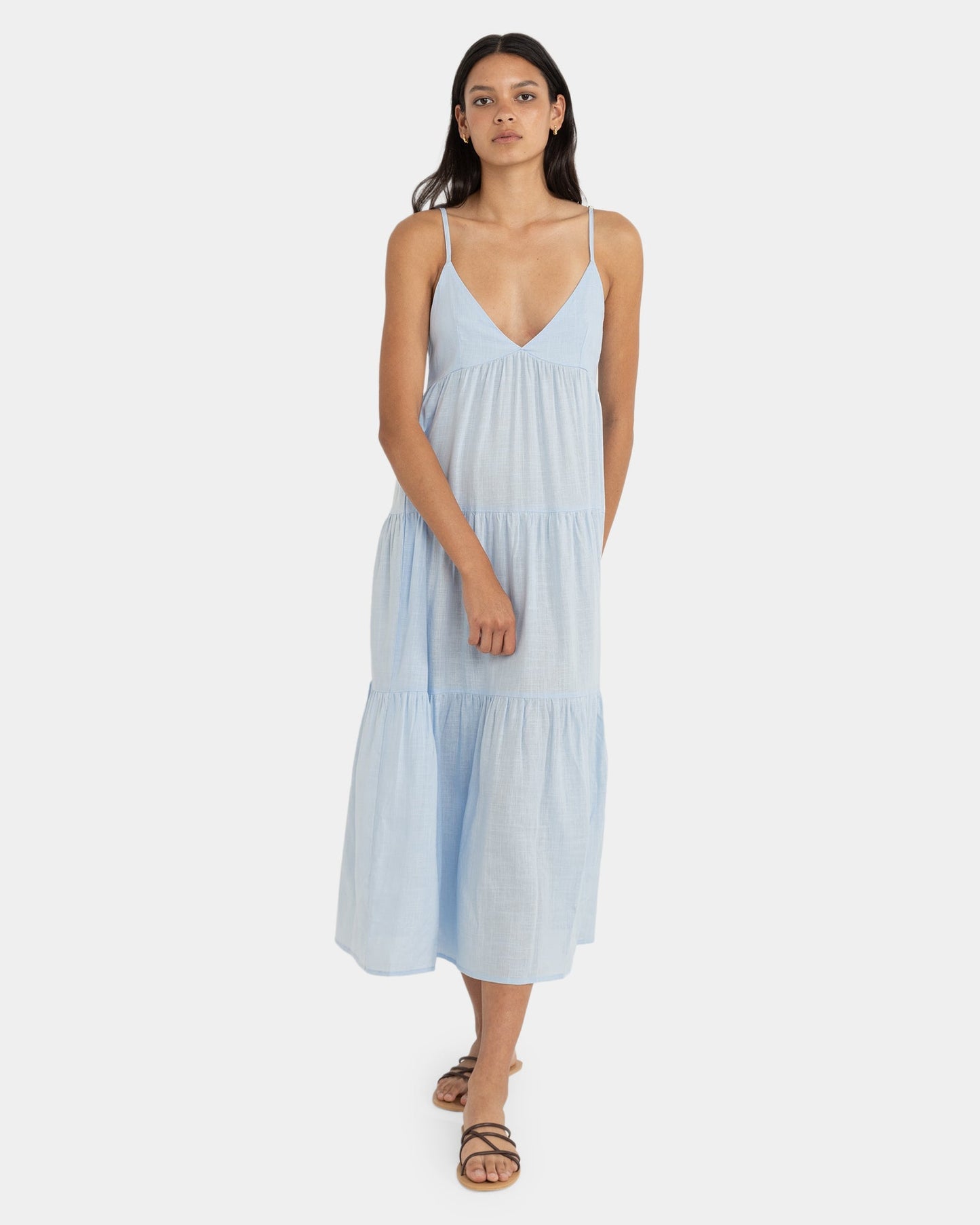 Women Lightweight Spaghetti Strap Midi Dress | Elara