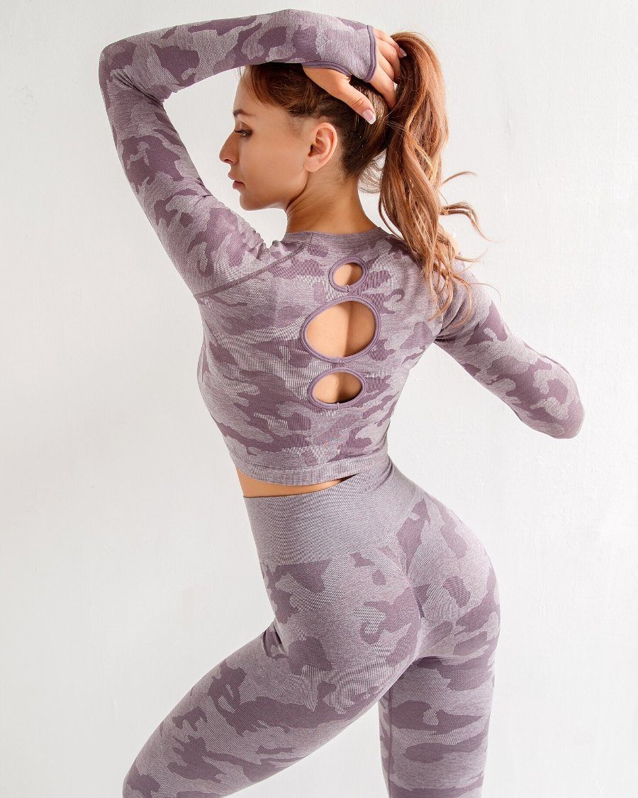 Variant image for Women Leggings Green Camo Polyester | Adventure-7