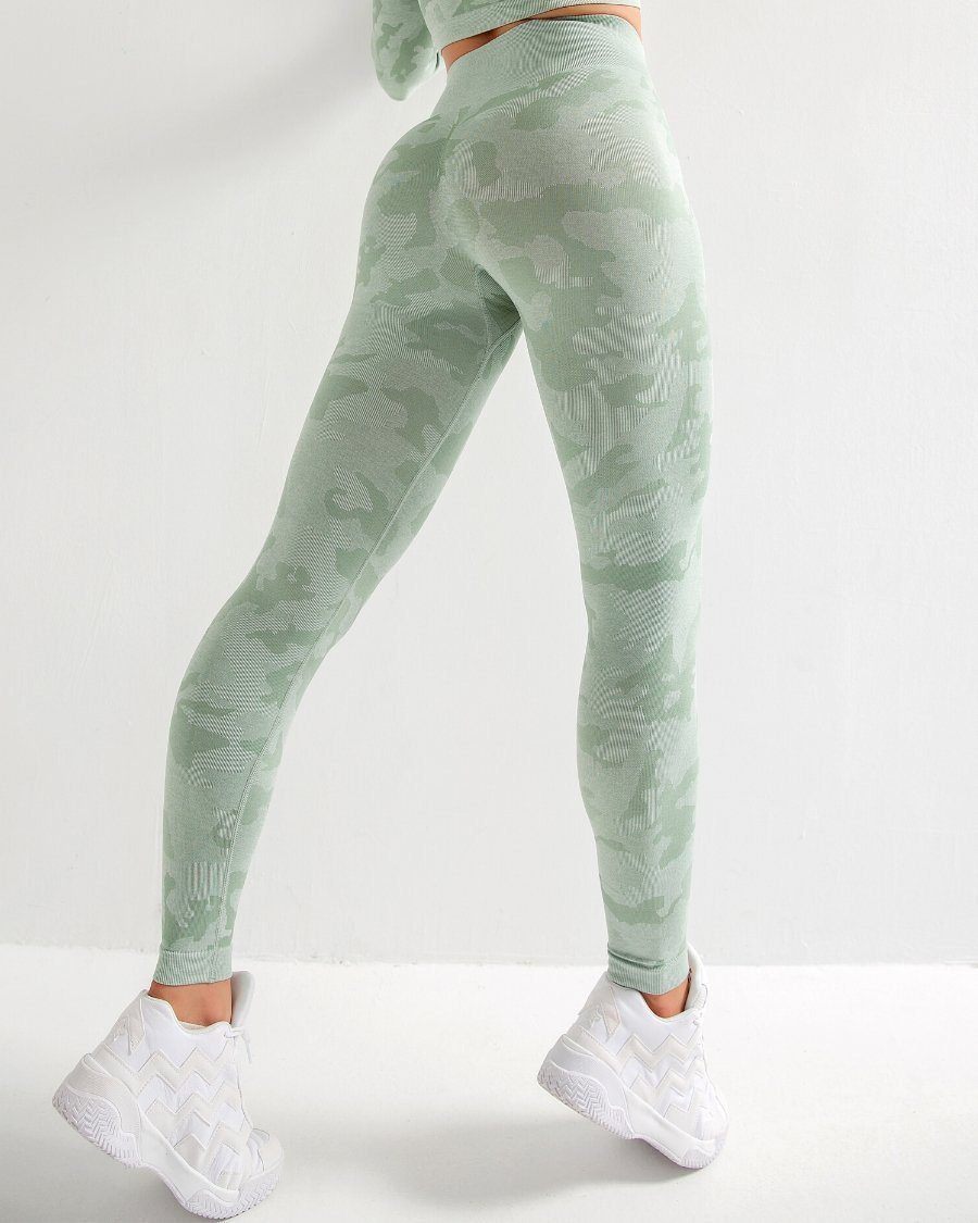 Variant image for Women Leggings Green Camo Polyester | Adventure-4