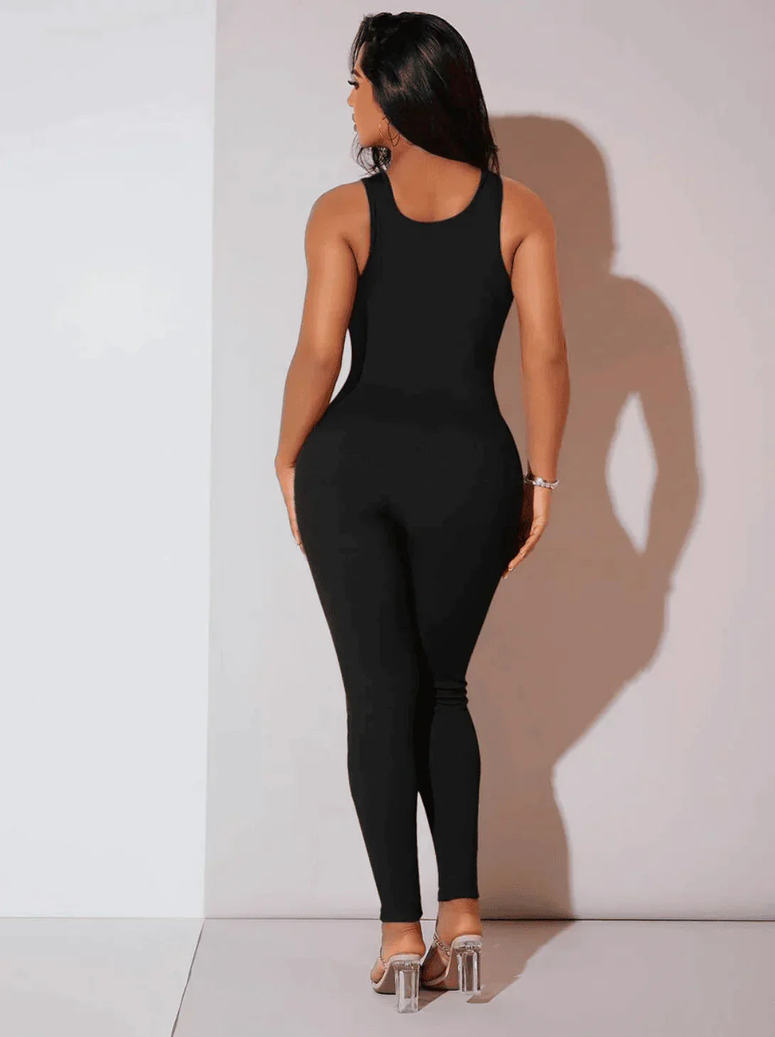 Women One Piece Coverall Black Polyester | Calliope-3