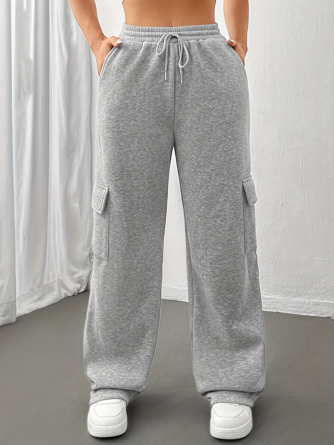 Women Cargo Sweatpants with Drawstring Waist | Azina