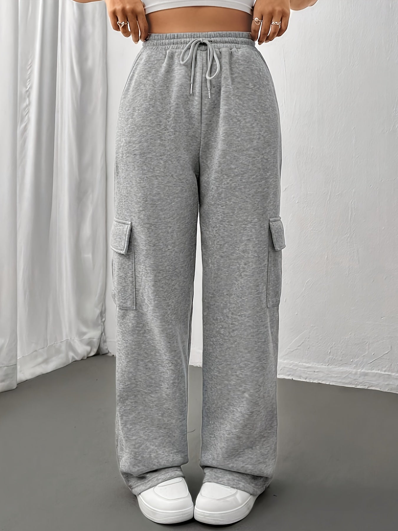 Women Cargo Sweatpants with Drawstring Waist | Azina