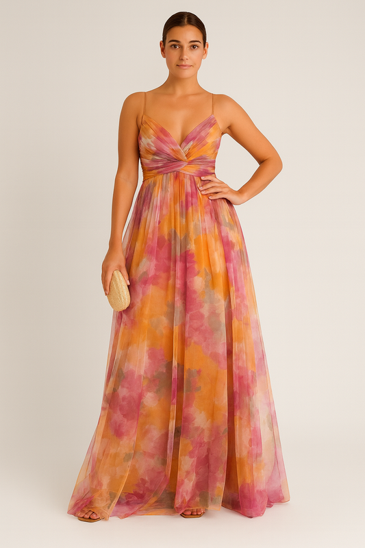Women Maxi Dress Floral Print Polyester | Gisele