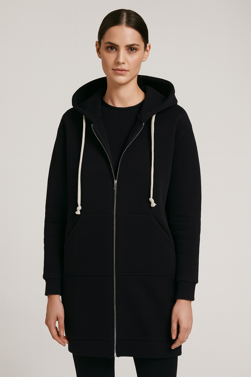 Women Longline Zip Hoodie | Ember