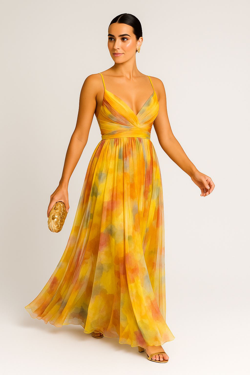 Women Maxi Dress Floral Print Polyester | Gisele