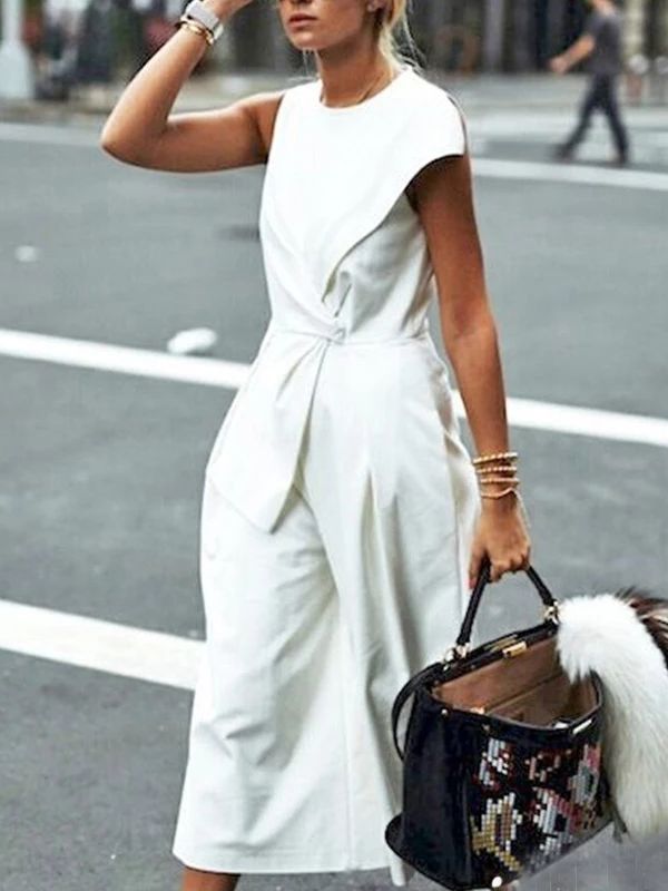 Women Front Twist Sleeveless Jumpsuit | Claire
