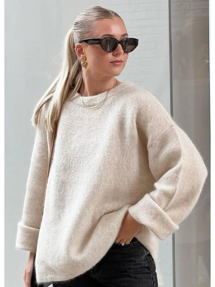 Women Oversized Soft Knit Pullover | Anicia