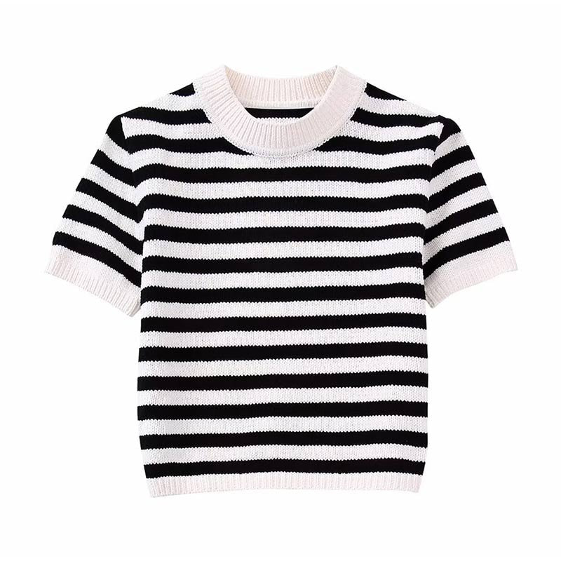Women Breton Stripe Knit Top and Skirt Set | Clarissa