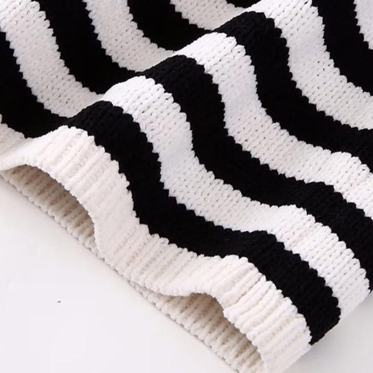 Women Breton Stripe Knit Top and Skirt Set | Clarissa