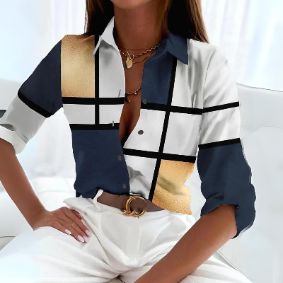 Women Abstract Print Button-Up Shirt | Malani