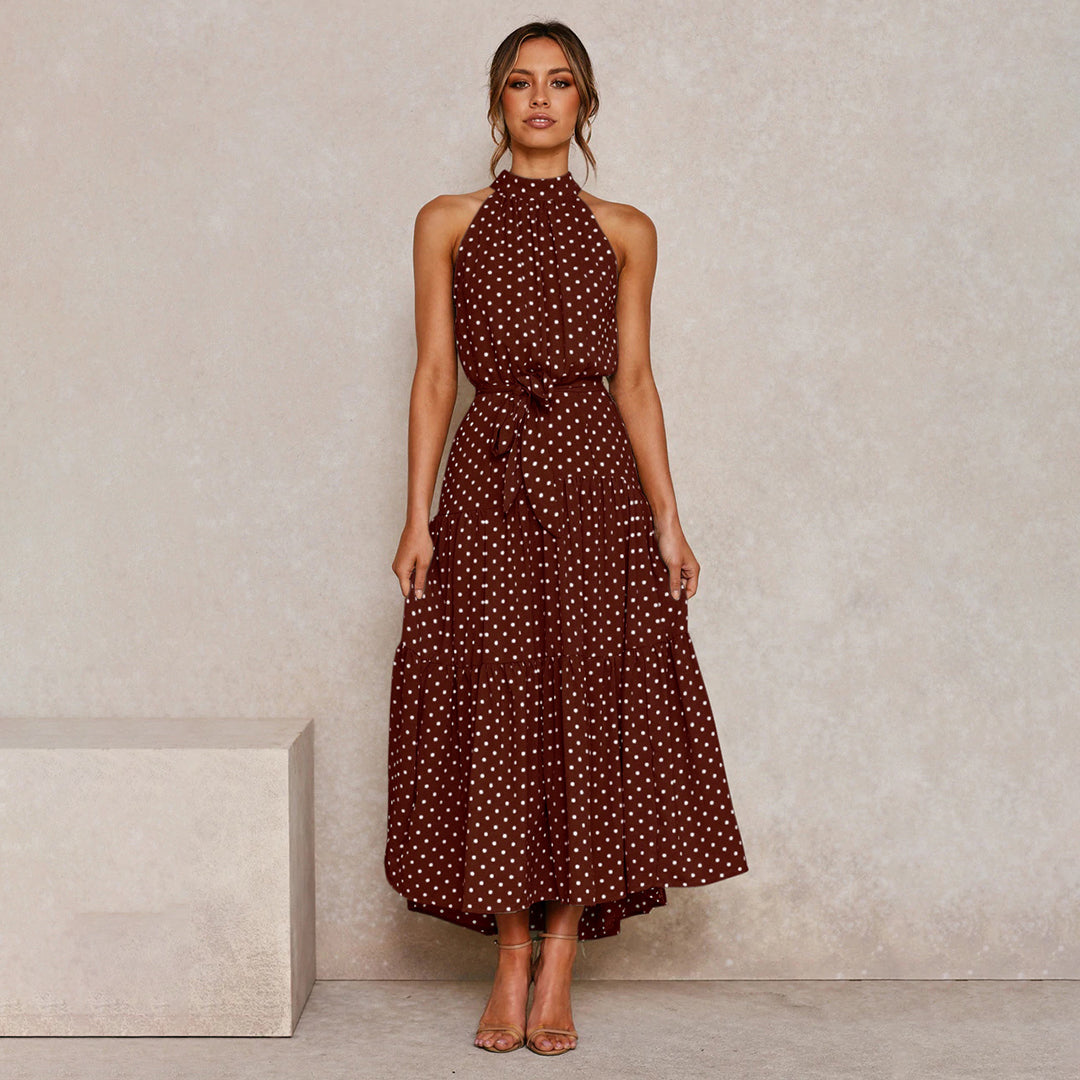 Women Polka Dot Halter Dress | Selena