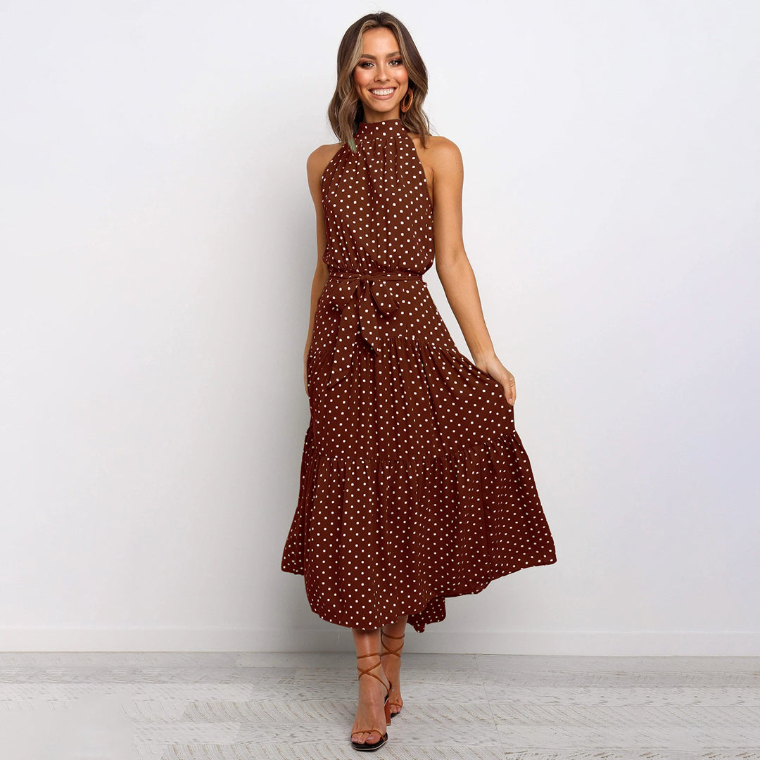 Women Polka Dot Halter Dress | Selena