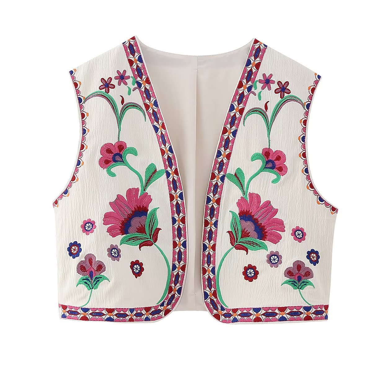 Women Floral Embroidered Vest | Ava