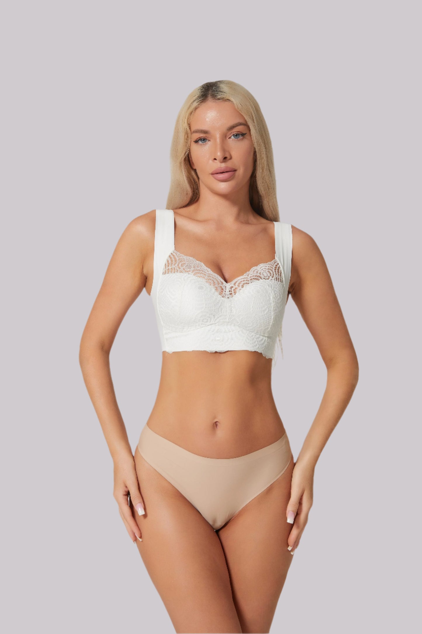 Push-Up Bra with Lace Detail and Natural Lift