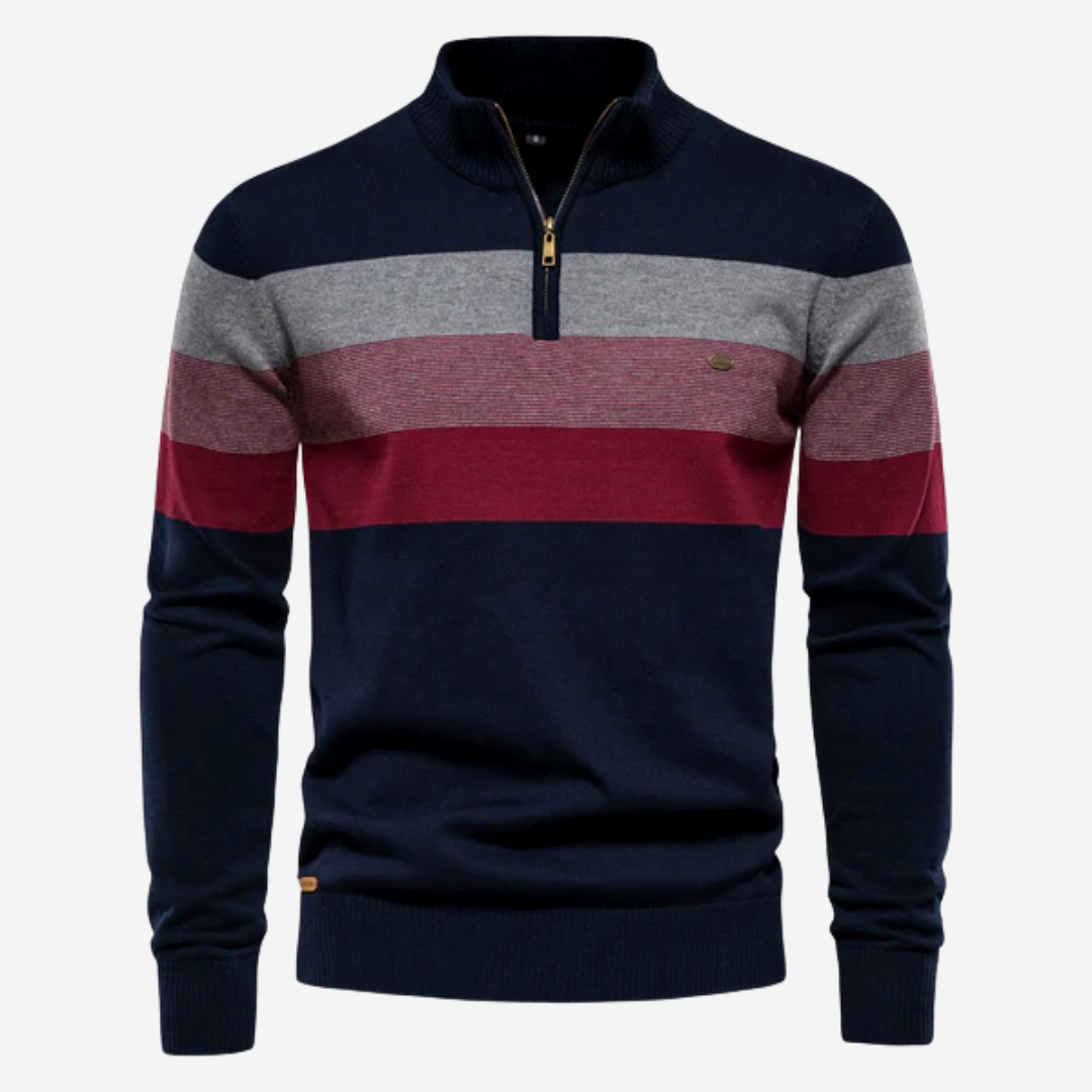 Men Striped Zip Sweater | Norbert