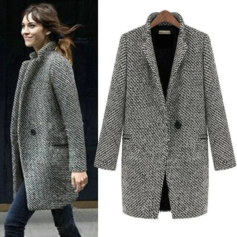 Women Wool Coat Black | Elegant Design-5