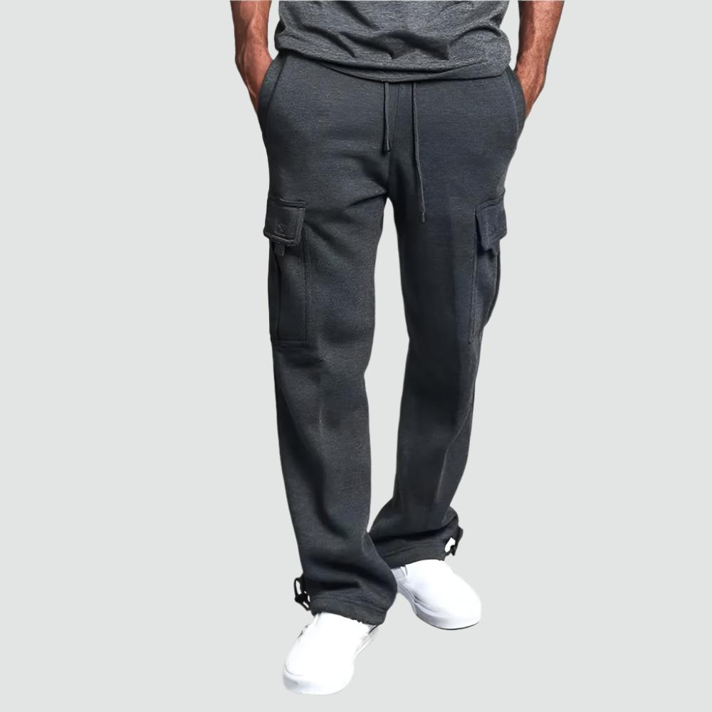 Men's Cargo Trousers Grey Cotton Multi-Pocket | Cameron-6