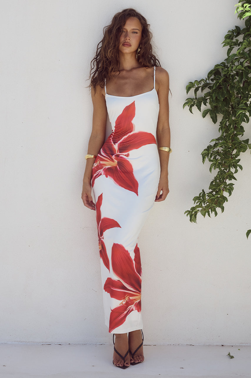 Women Flower Print Dress Bodycon | Amber