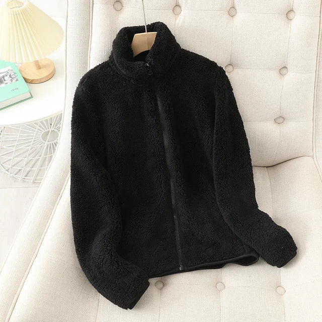 Women Plush Zip-Up Fleece Jacket | Xyla