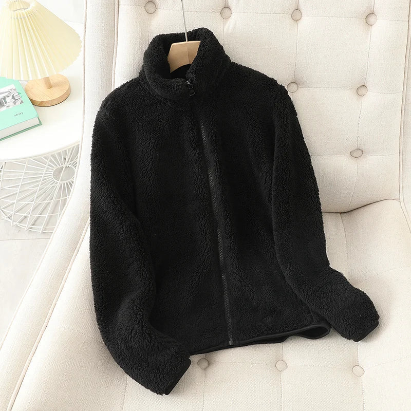 Women Plush Zip-Up Fleece Jacket | Xyla