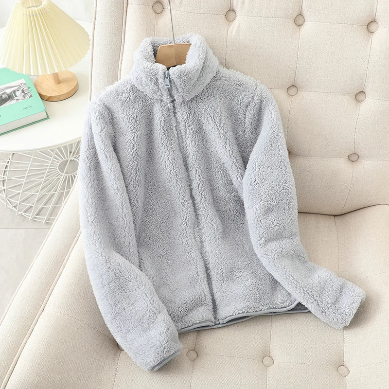 Women Plush Zip-Up Fleece Jacket | Xyla