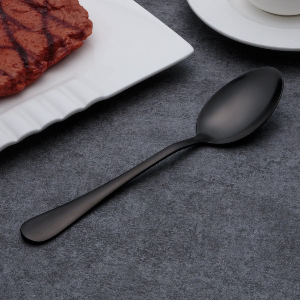 Matte Black Stainless Steel Cutlery Set – 30 or 60 Pieces