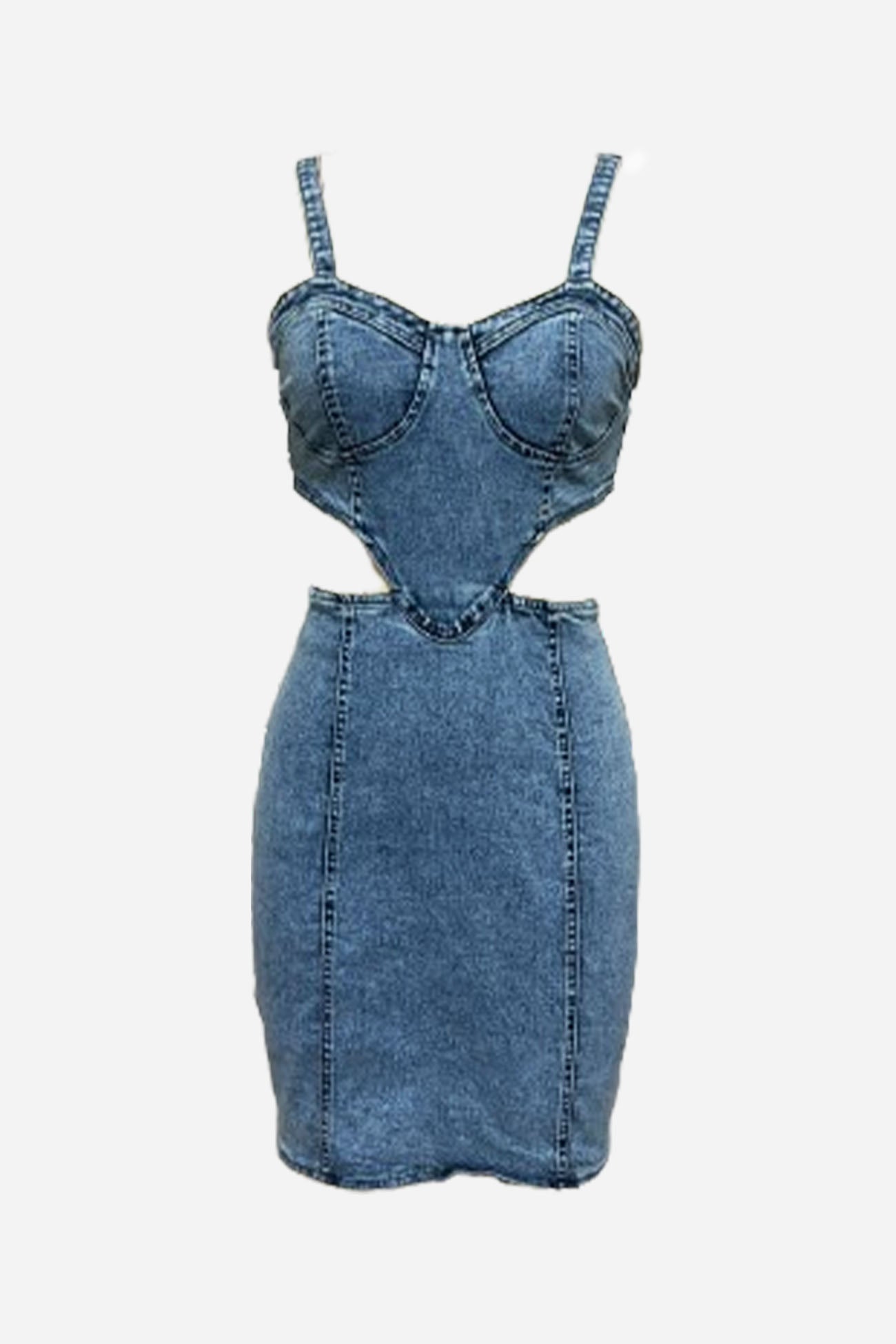 Women Denim Cut-Out Mini Dress | Carmen