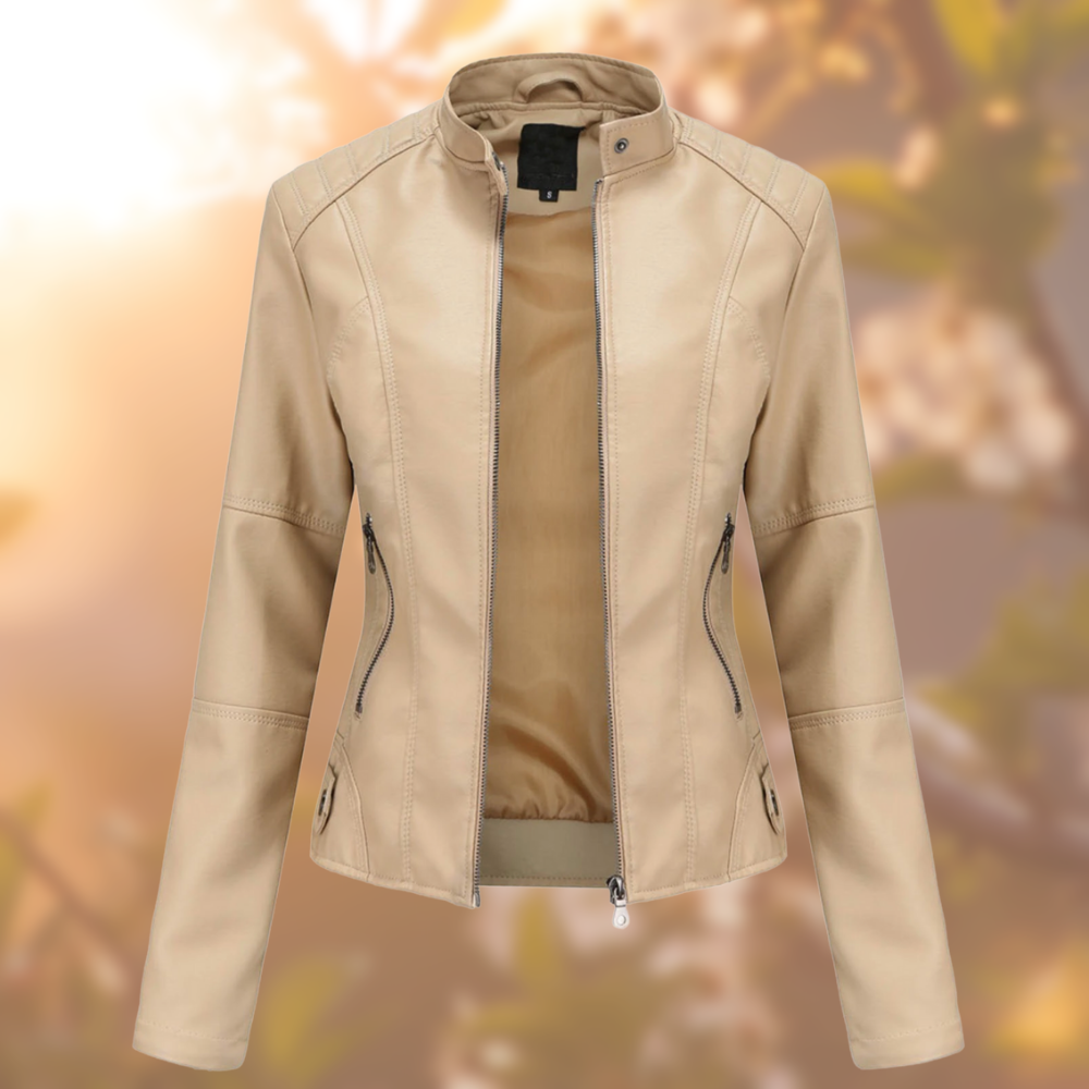 Women Faux Leather Moto Jacket | Lovina
