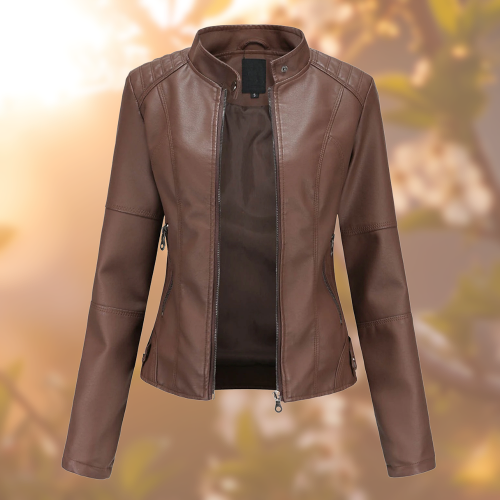 Women Faux Leather Moto Jacket | Lovina